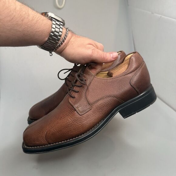Belvedere Mens‎ Brown Leather Wingtip Oxford Brogue Dress Shoes Hybrid Sole 9D Belvedere Studio Oxford Shoes Mens 9.5 EEE Brown Leather  main image 3